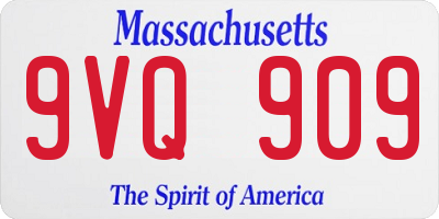 MA license plate 9VQ909