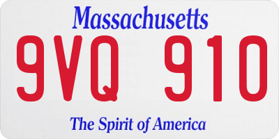 MA license plate 9VQ910