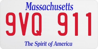 MA license plate 9VQ911