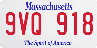 MA license plate 9VQ918