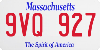 MA license plate 9VQ927