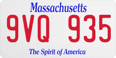 MA license plate 9VQ935