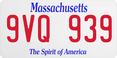 MA license plate 9VQ939