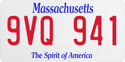 MA license plate 9VQ941