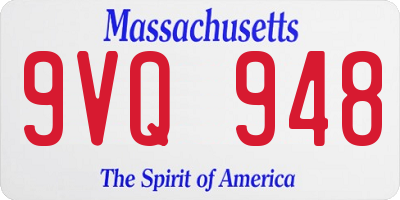 MA license plate 9VQ948