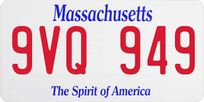 MA license plate 9VQ949
