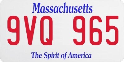MA license plate 9VQ965