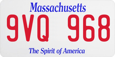 MA license plate 9VQ968