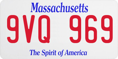 MA license plate 9VQ969