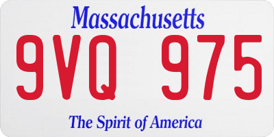 MA license plate 9VQ975
