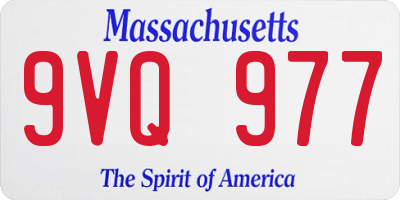 MA license plate 9VQ977