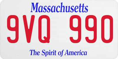 MA license plate 9VQ990