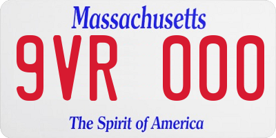 MA license plate 9VR000