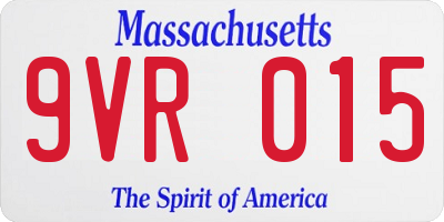MA license plate 9VR015