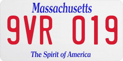 MA license plate 9VR019