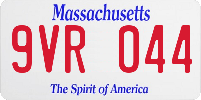 MA license plate 9VR044