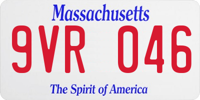 MA license plate 9VR046