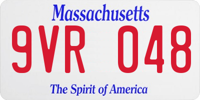 MA license plate 9VR048