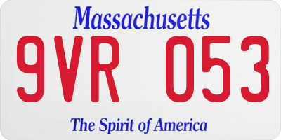 MA license plate 9VR053