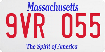 MA license plate 9VR055