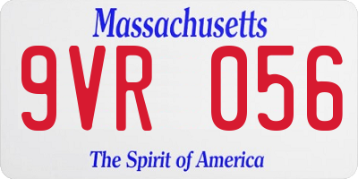 MA license plate 9VR056