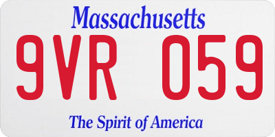 MA license plate 9VR059