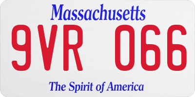 MA license plate 9VR066