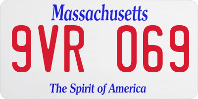 MA license plate 9VR069