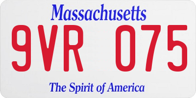MA license plate 9VR075