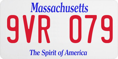 MA license plate 9VR079