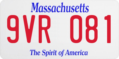 MA license plate 9VR081