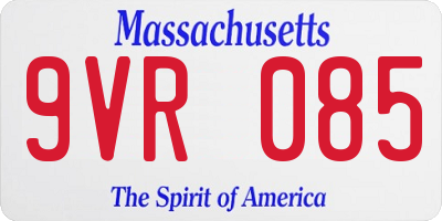 MA license plate 9VR085