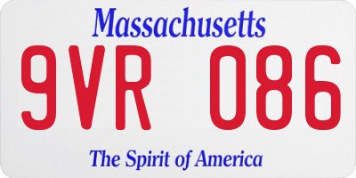 MA license plate 9VR086