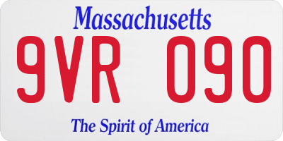 MA license plate 9VR090