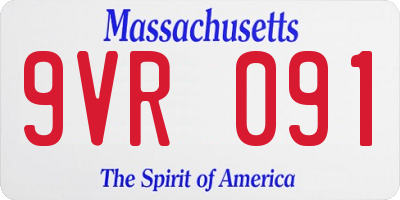 MA license plate 9VR091
