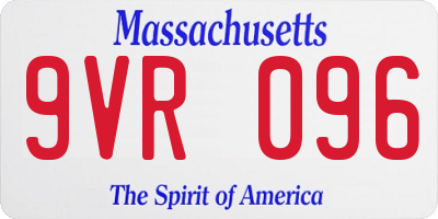 MA license plate 9VR096