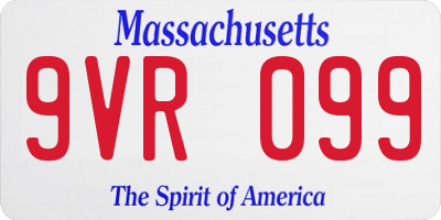 MA license plate 9VR099