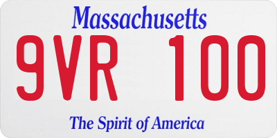 MA license plate 9VR100