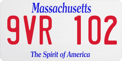 MA license plate 9VR102