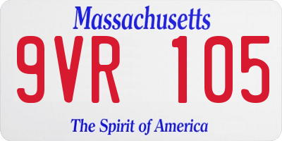 MA license plate 9VR105