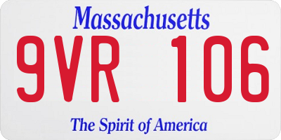 MA license plate 9VR106