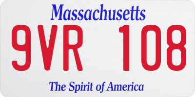 MA license plate 9VR108