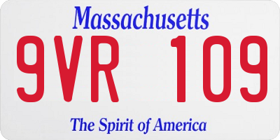 MA license plate 9VR109