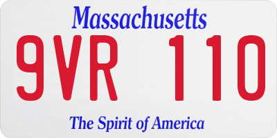 MA license plate 9VR110