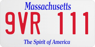 MA license plate 9VR111