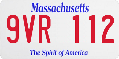 MA license plate 9VR112