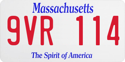 MA license plate 9VR114