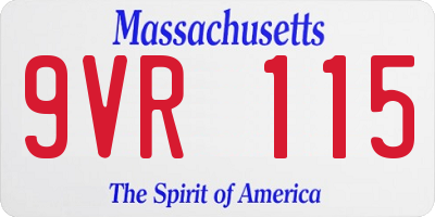 MA license plate 9VR115
