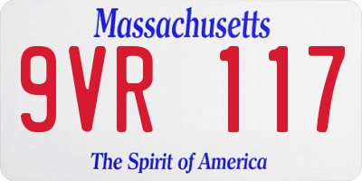 MA license plate 9VR117