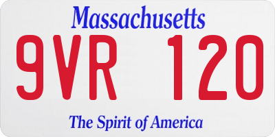 MA license plate 9VR120